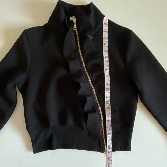 Vivid New York Asymmetric Zipper Cropped Sweater Sz M - Picture 9 of 11
